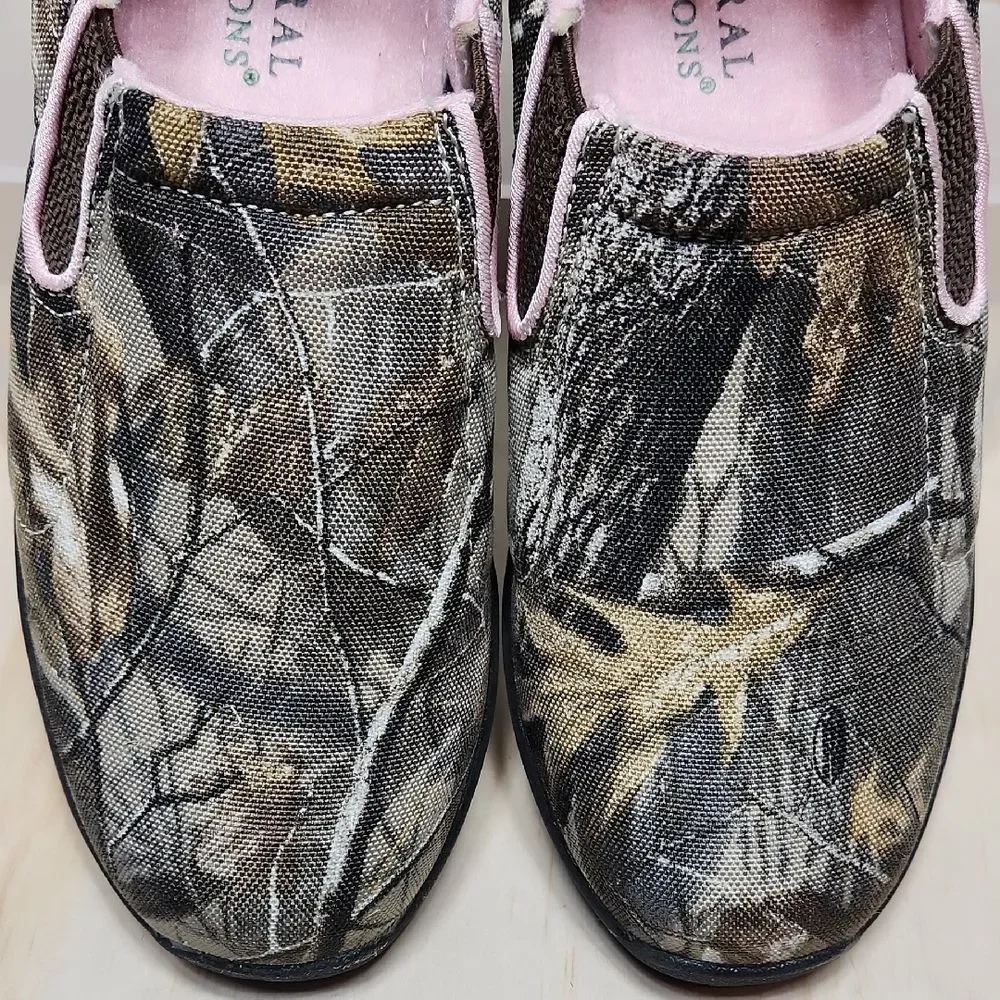 Natural Reflections Camouflage Pink Slip-On Flats Women’s Size 6.5 Fabric Upper